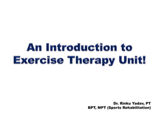 Dr. Rinku Yadav, PT
BPT, MPT (Sports Rehabilitation)
 