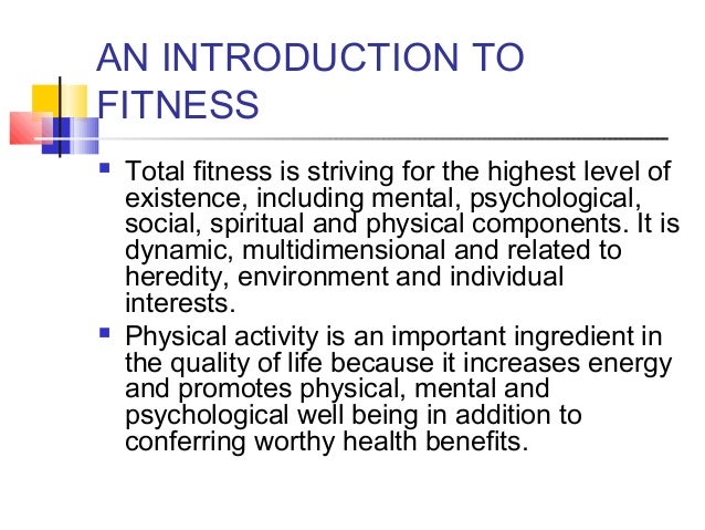An introduction to fitness
