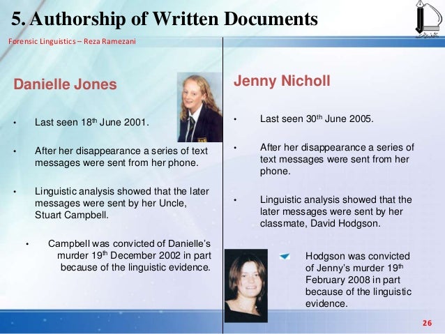 an introduction to forensic linguistics psychological profile example