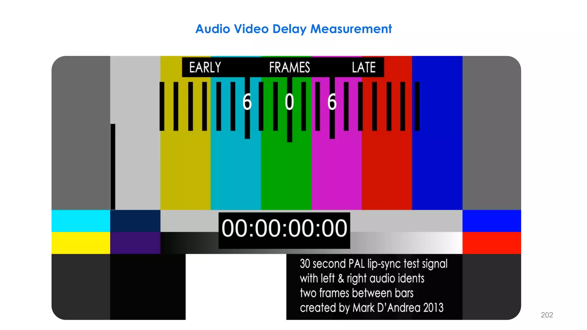 202
Audio Video Delay Measurement
 
