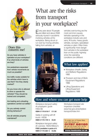 Transportation Employee Risks An introduction to health and safety | PDF