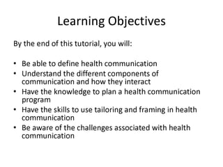 An introduction to health communication