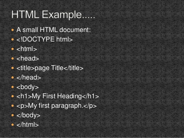An introduction to html