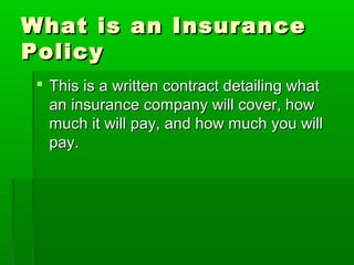 An introduction to insurance notes