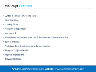 An overview of JavaScript | PPT