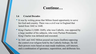 John Milton and his age