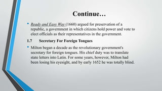 John Milton and his age