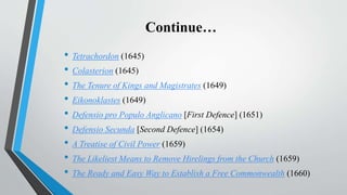 John Milton and his age