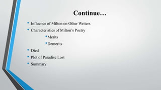 John Milton and his age