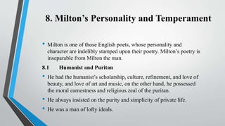 John Milton and his age