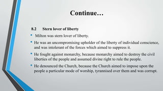 John Milton and his age