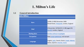 John Milton and his age