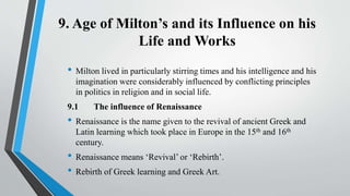 John Milton and his age