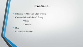 John Milton and his age