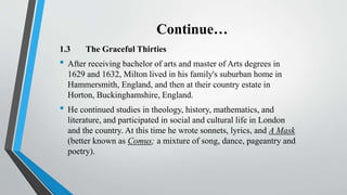 John Milton and his age