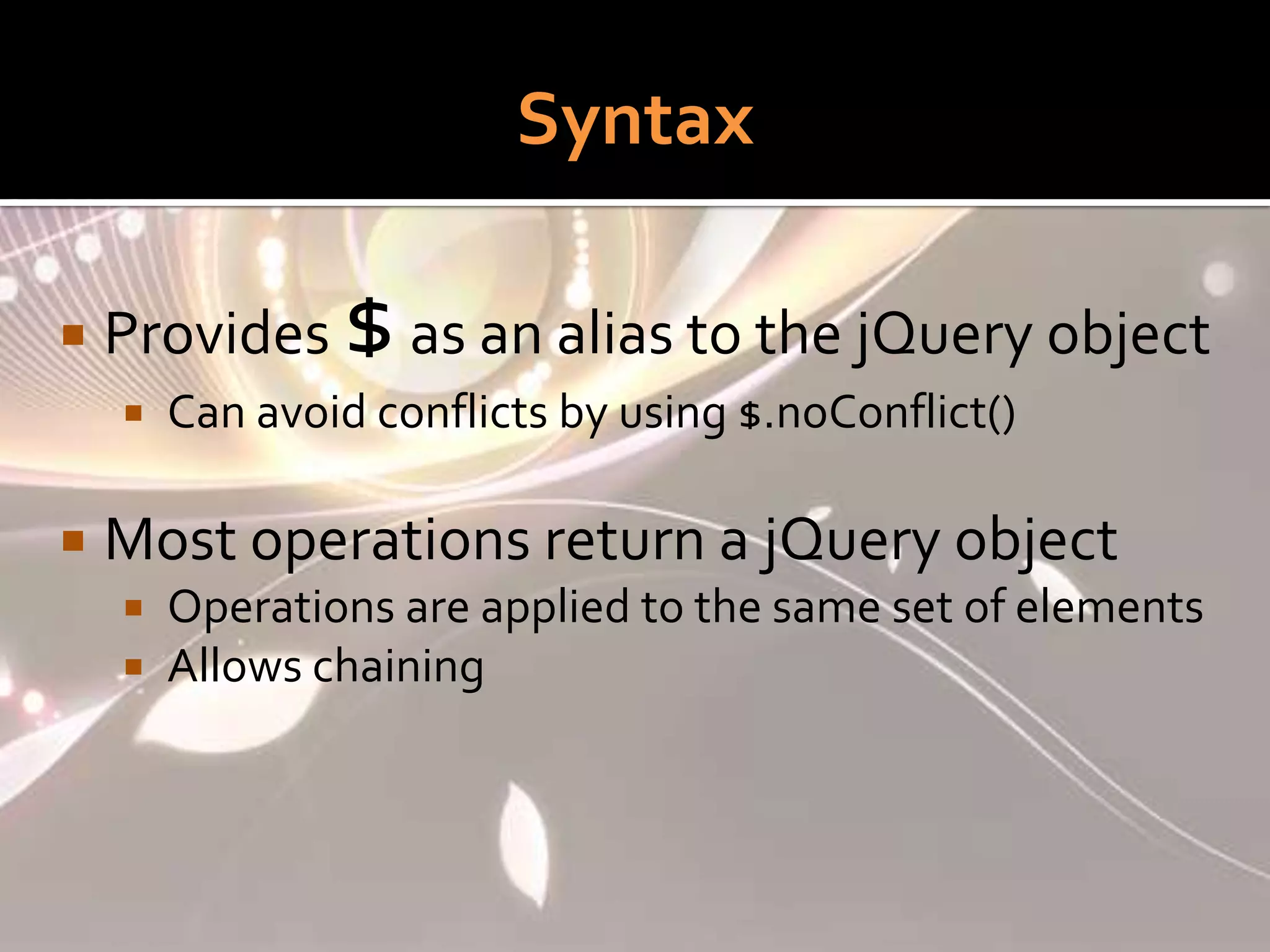 An Introduction To jQuery