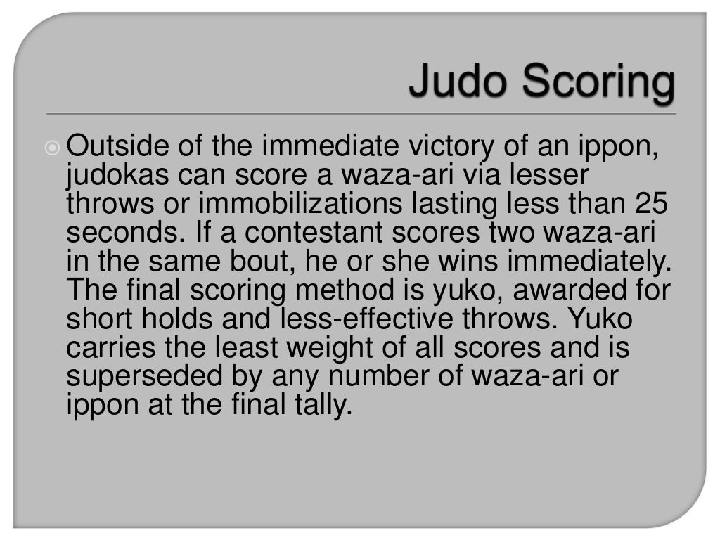 An Introduction to Judo Scoring