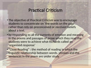 Practical Criticism Sample An Introduction to Literary Criticism.ppt