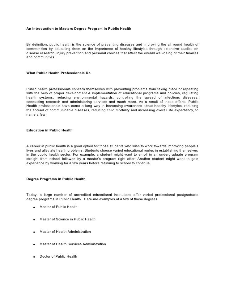 An introduction to masters degree