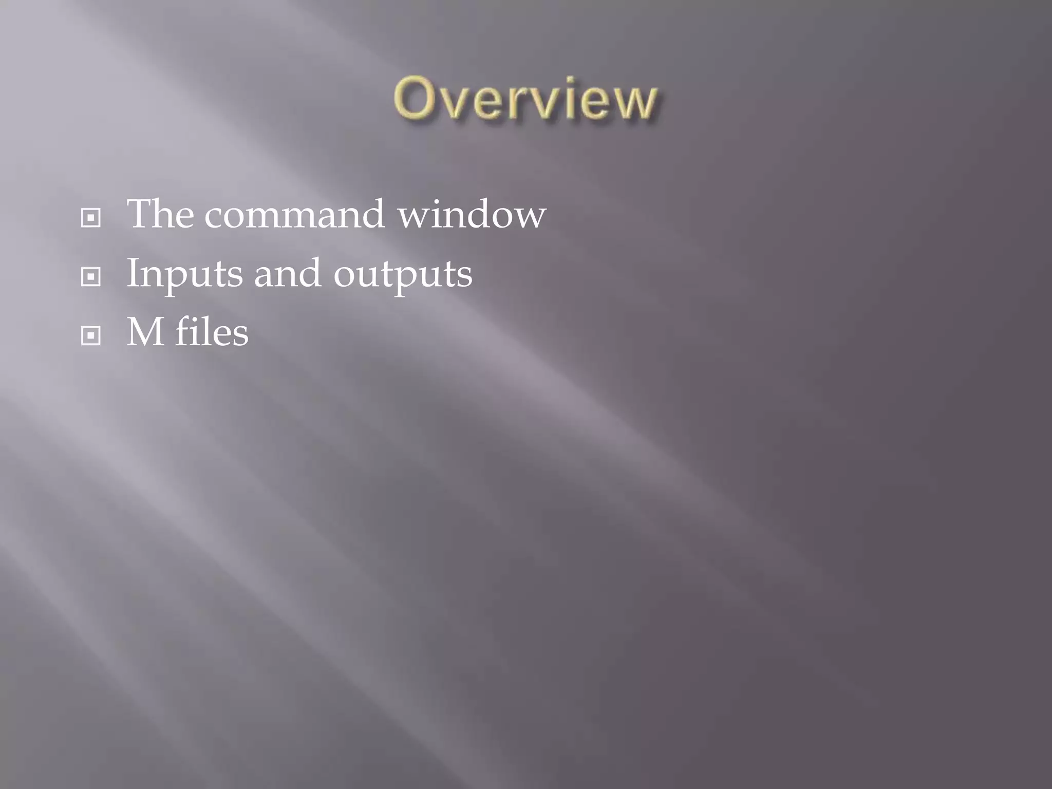 An introduction to matlab | PPT