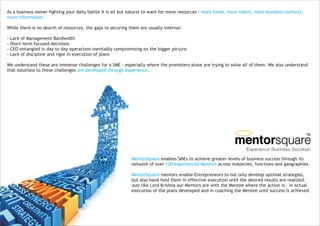 An Introduction To Mentor Square Advisors