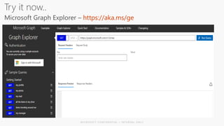 Try it now..
Microsoft Graph Explorer – https://aka.ms/ge
 