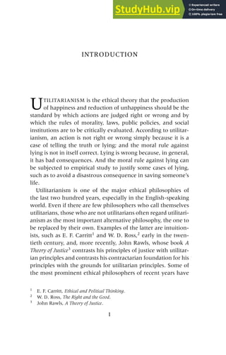 An Introduction To Mill S Utilitarian Ethics | PDF