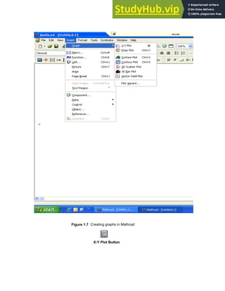 Figure 1.7 Creating graphs in Mathcad
X-Y Plot Button
Chapter 1: Basics of Mathcad 29
 