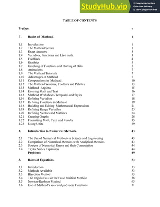 AN INTRODUCTION TO NUMERICAL METHODS USING MATHCAD Mathcad Release 14 | PDF