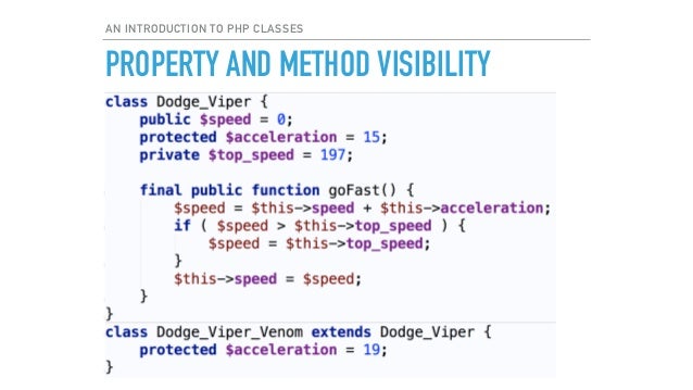 An Introduction To Php Classes An Introduction To Php Classes