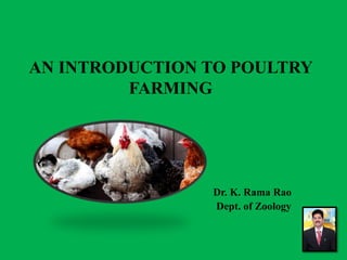 AN INTRODUCTION TO POULTRY
FARMING
Dr. K. Rama Rao
Dept. of Zoology
 