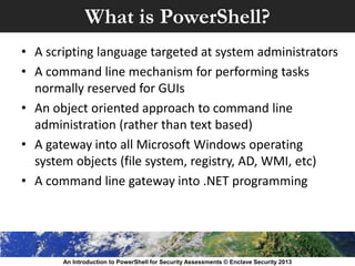 An Introduction to PowerShell for Security Assessments | PPT