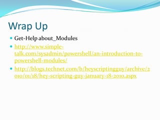 An Introduction to PowerShell Modules | PPTX | Computing | Technology ...