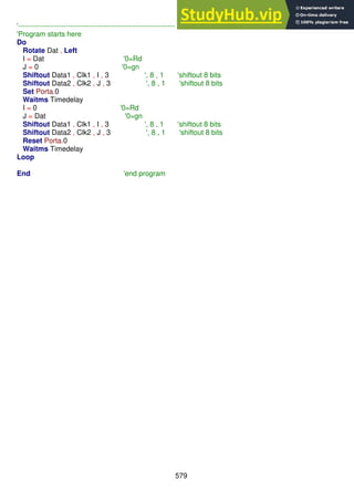 579
'------------------------------------------------------------------
'Program starts here
Do
Rotate Dat , Left
I = Dat '0=Rd
J = 0 '0=gn
Shiftout Data1 , Clk1 , I , 3 ', 8 , 1 'shiftout 8 bits
Shiftout Data2 , Clk2 , J , 3 ', 8 , 1 'shiftout 8 bits
Set Porta.0
Waitms Timedelay
I = 0 '0=Rd
J = Dat '0=gn
Shiftout Data1 , Clk1 , I , 3 ', 8 , 1 'shiftout 8 bits
Shiftout Data2 , Clk2 , J , 3 ', 8 , 1 'shiftout 8 bits
Reset Porta.0
Waitms Timedelay
Loop
End 'end program
 