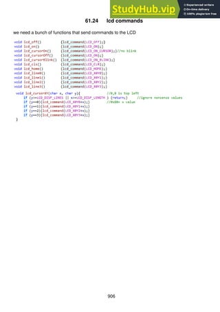 906
61.24 lcd commands
we need a bunch of functions that send commands to the LCD
 