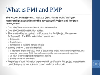 What is PMI and PMP
10
 