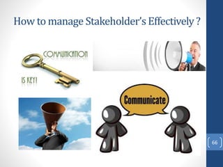How to manage Stakeholder’s Effectively ?
66
 