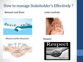 How to manage Stakeholder’s Effectively ?
Network and Share Listen carefully
Respect
67
Effective Conflict Resolution
 