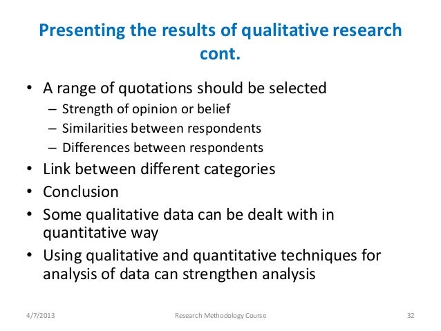 presenting findings from qualitative research