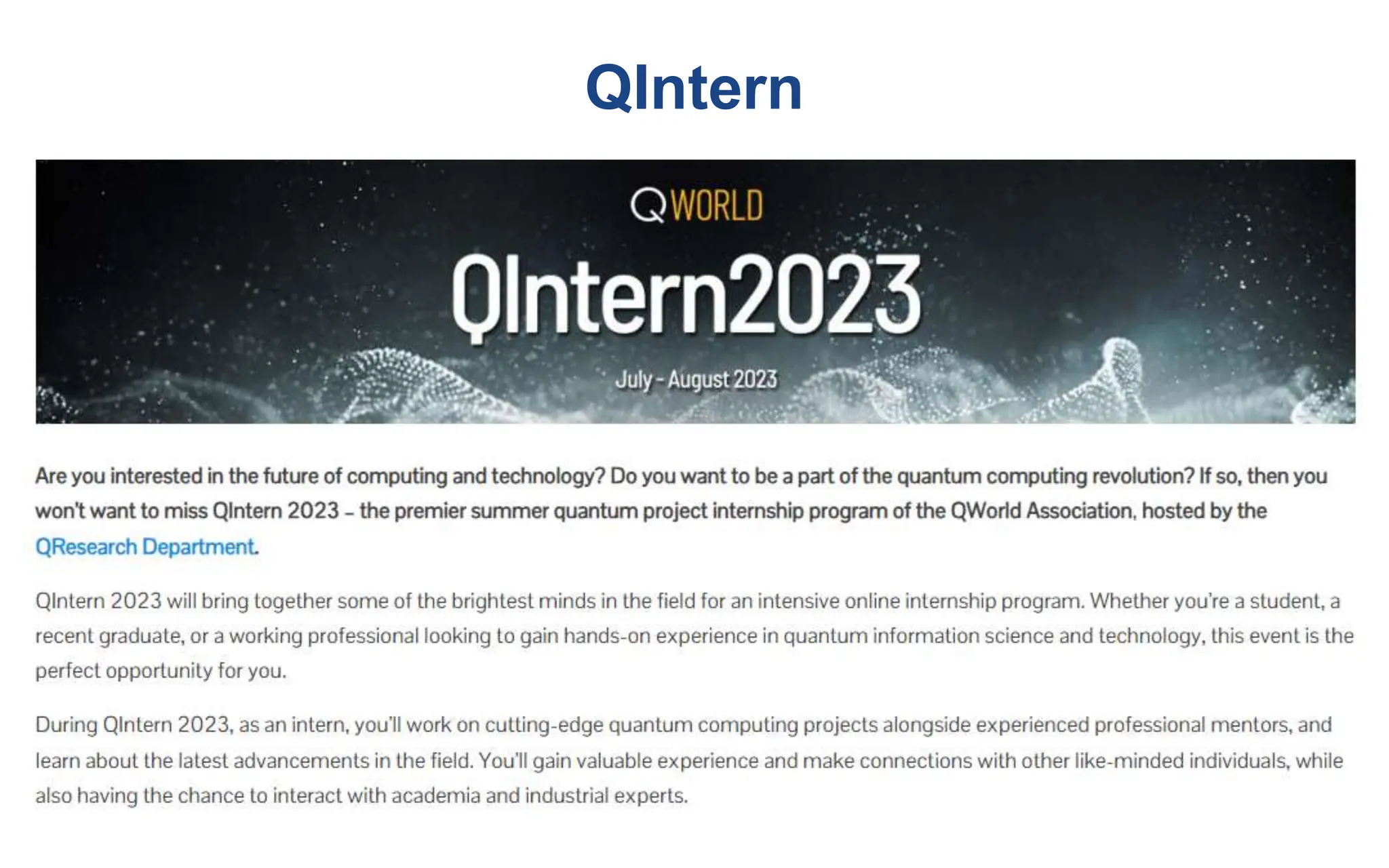 QIntern
 
