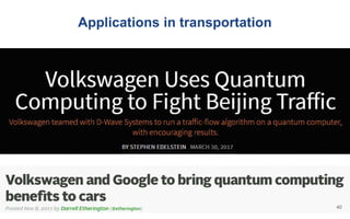 Applications in transportation
40
 