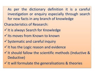 An introduction to research methodoloy | PPTX