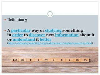 An introduction to research methods | PPT