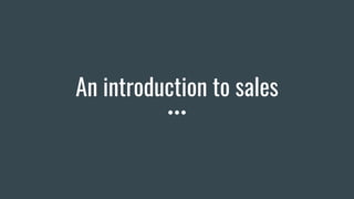 An introduction to sales
 