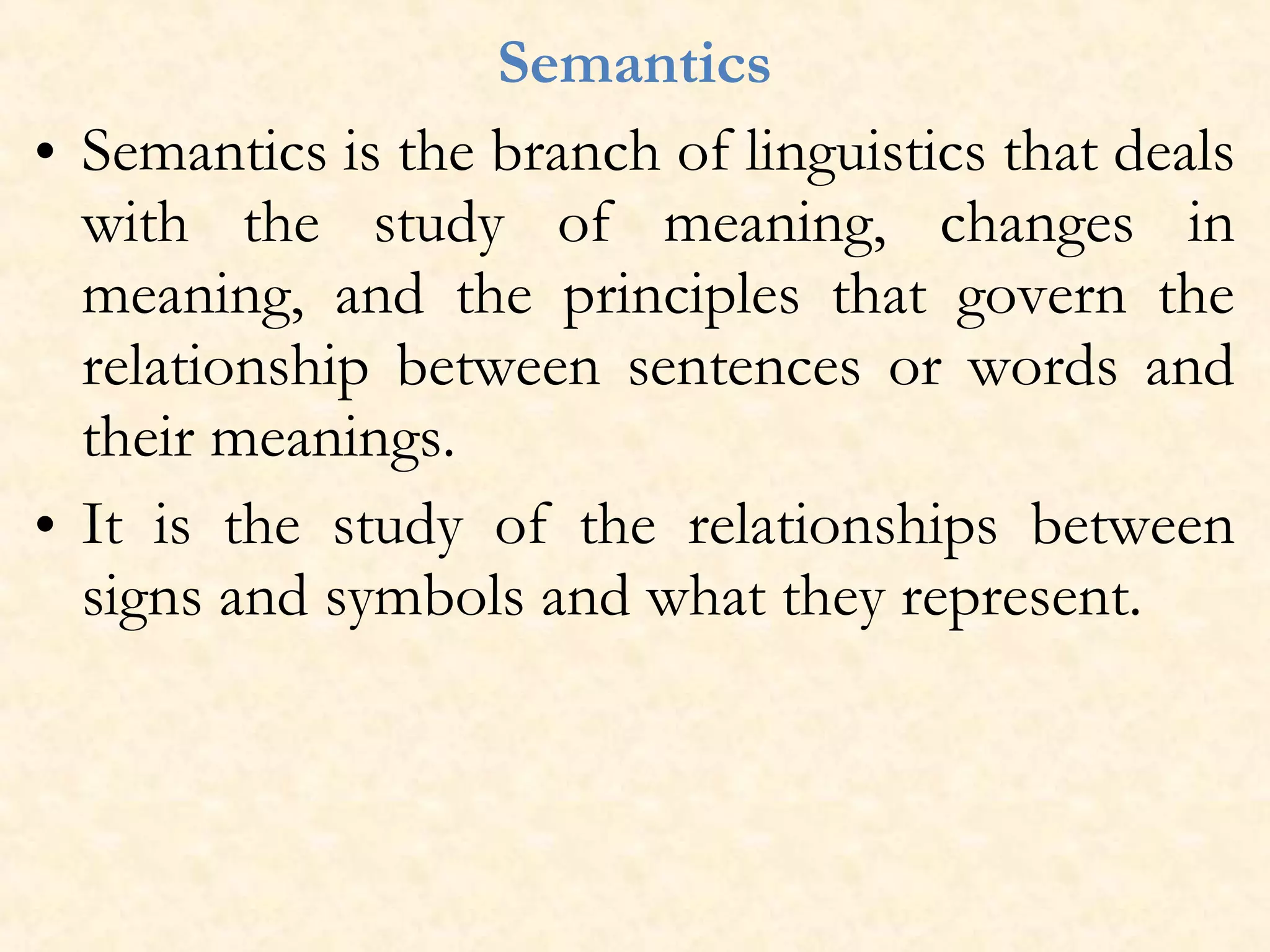 An introduction to semantics | PPT | Poetry | Books and Literature