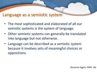 An introduction to Systemic Functional Linguistics | PPTX