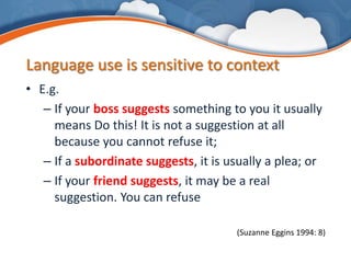 An introduction to Systemic Functional Linguistics | PPTX