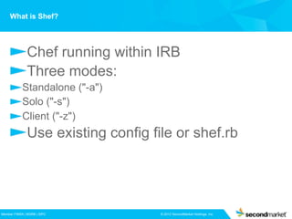 An Introduction to Shef, the Chef Shell