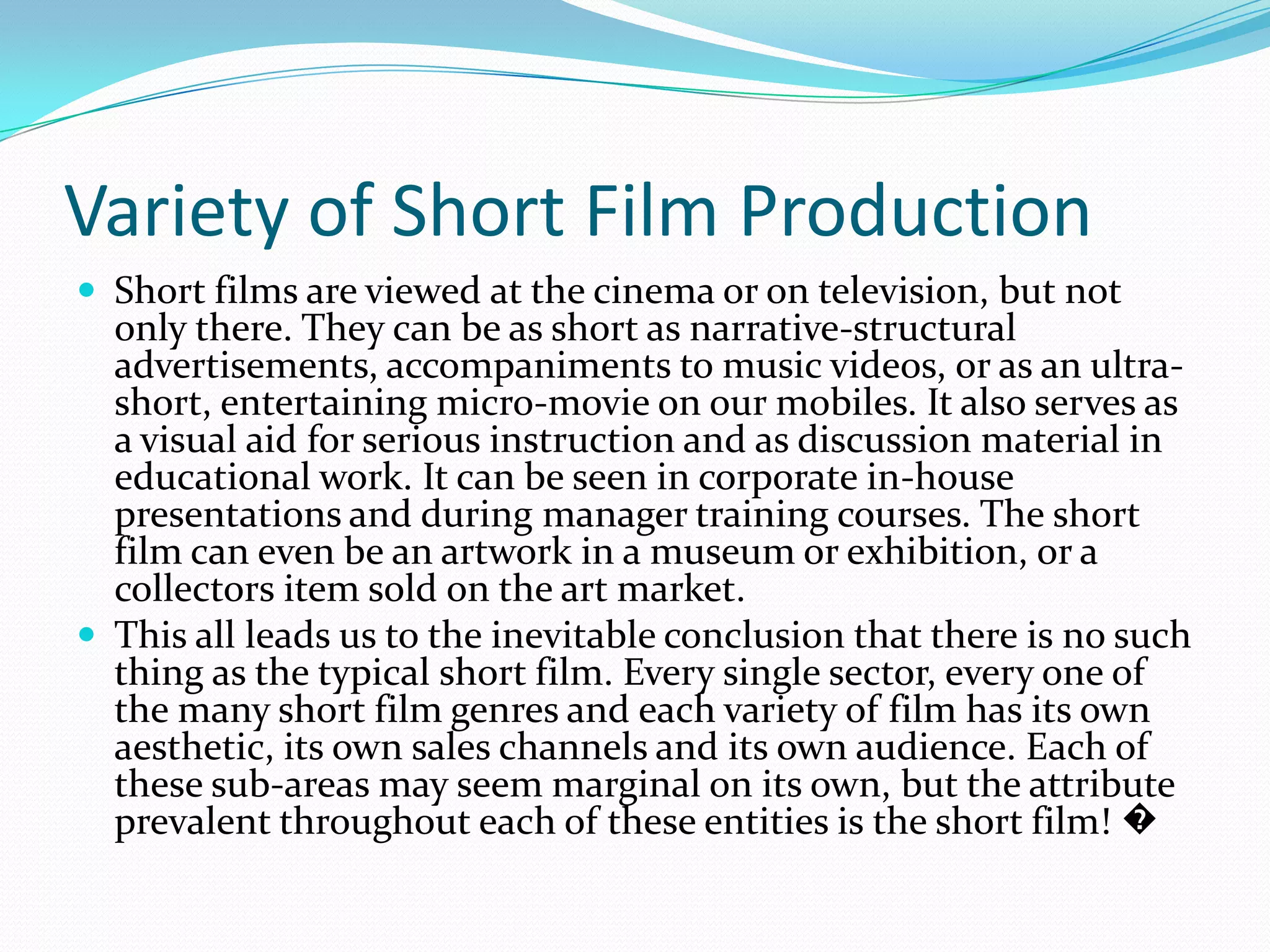 An introduction to short film | PPTX