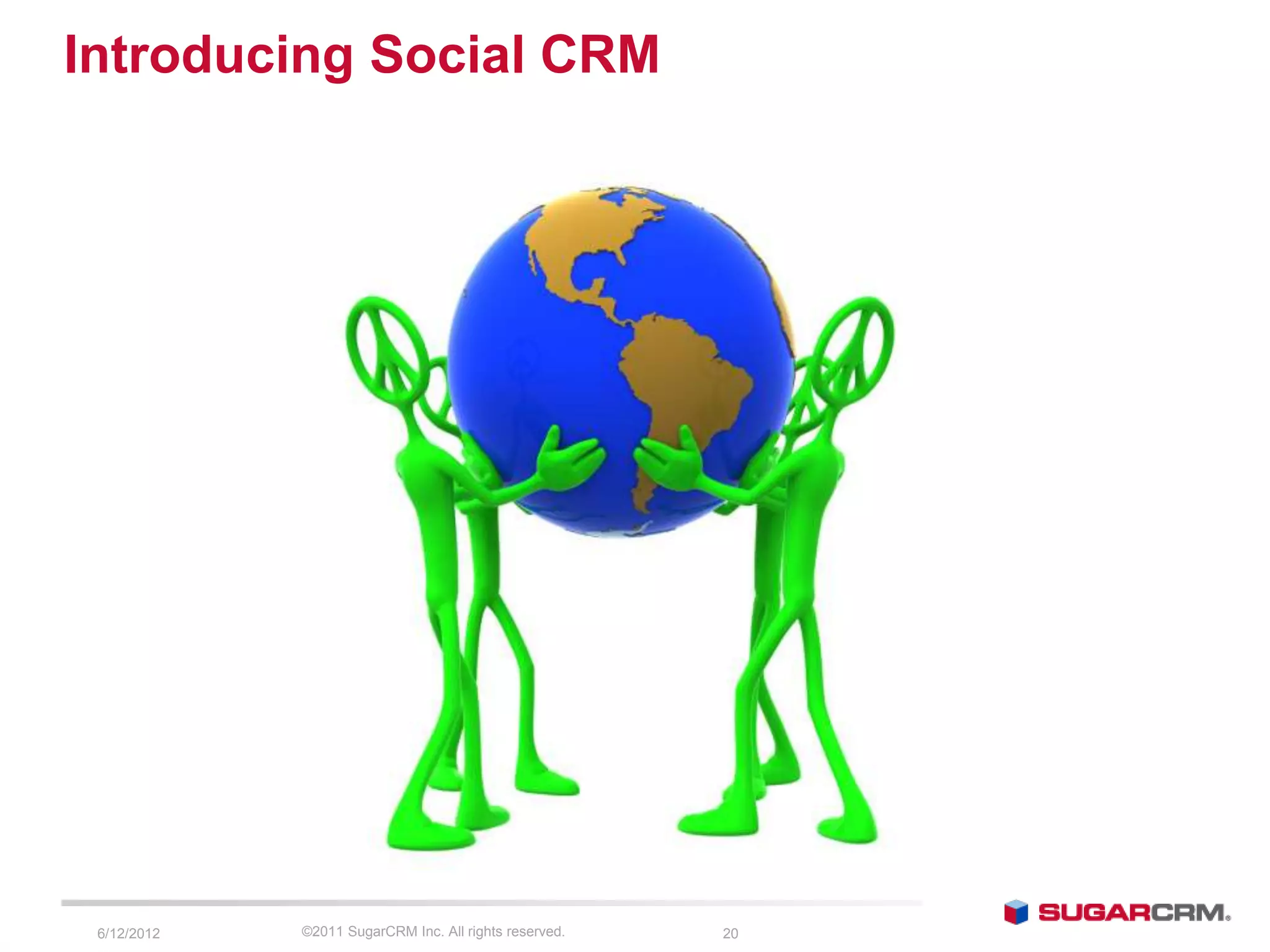 Introducing Social CRM




 6/13/2012   ©2011 SugarCRM Inc. All rights reserved.   20
 